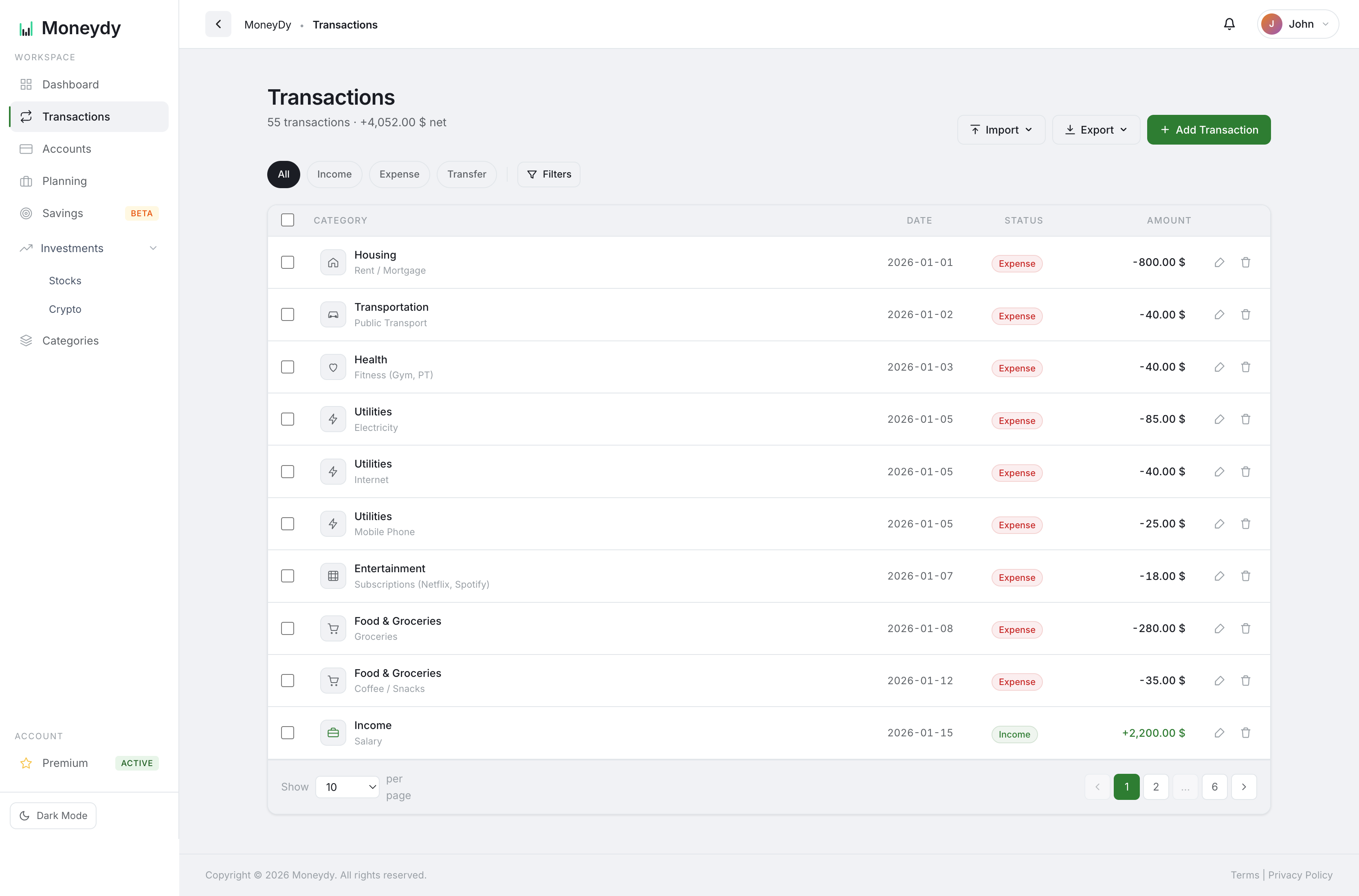 Add Transaction